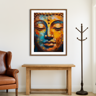 AUTO-MOCKUP ROOM | Buddha Face Painting Wall Art