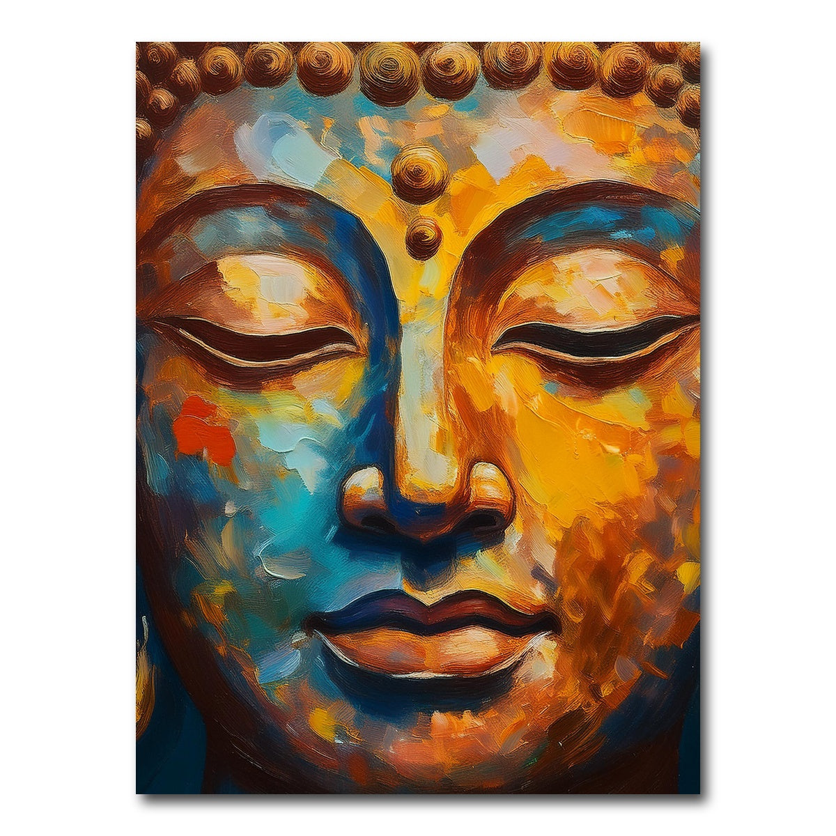 AUTO-MOCKUP WHITE | Buddha Face Painting | 1 Piece | Gallery Wrap Canvas | group=3x4