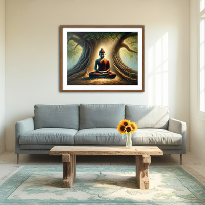 AUTO-MOCKUP ROOM | Buddha Meditating Wall Art