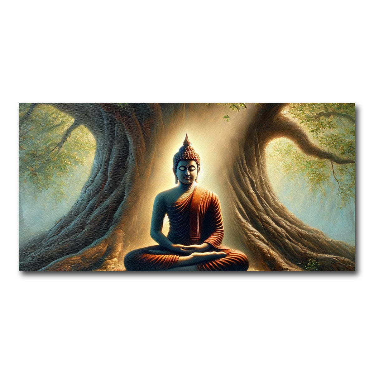 AUTO-MOCKUP WHITE | Buddha Meditating | 1 Piece | Gallery Wrap Canvas | group=2x1