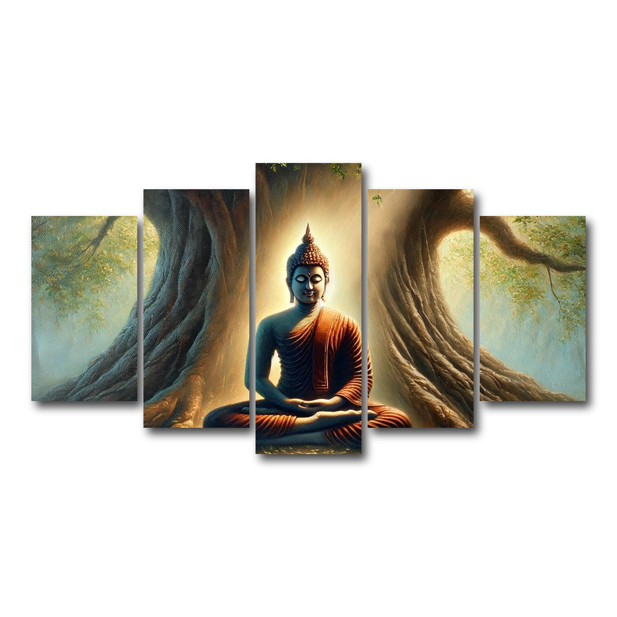 AUTO-MOCKUP WHITE | Buddha Meditating | 5 Piece | Gallery Wrap Canvas | group=5_normal