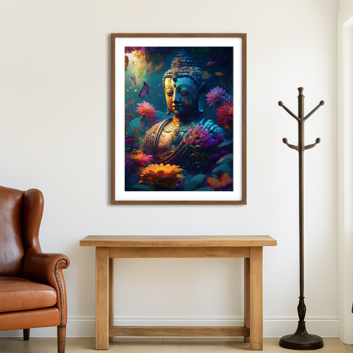 AUTO-MOCKUP ROOM | Buddha Statue Wall Art