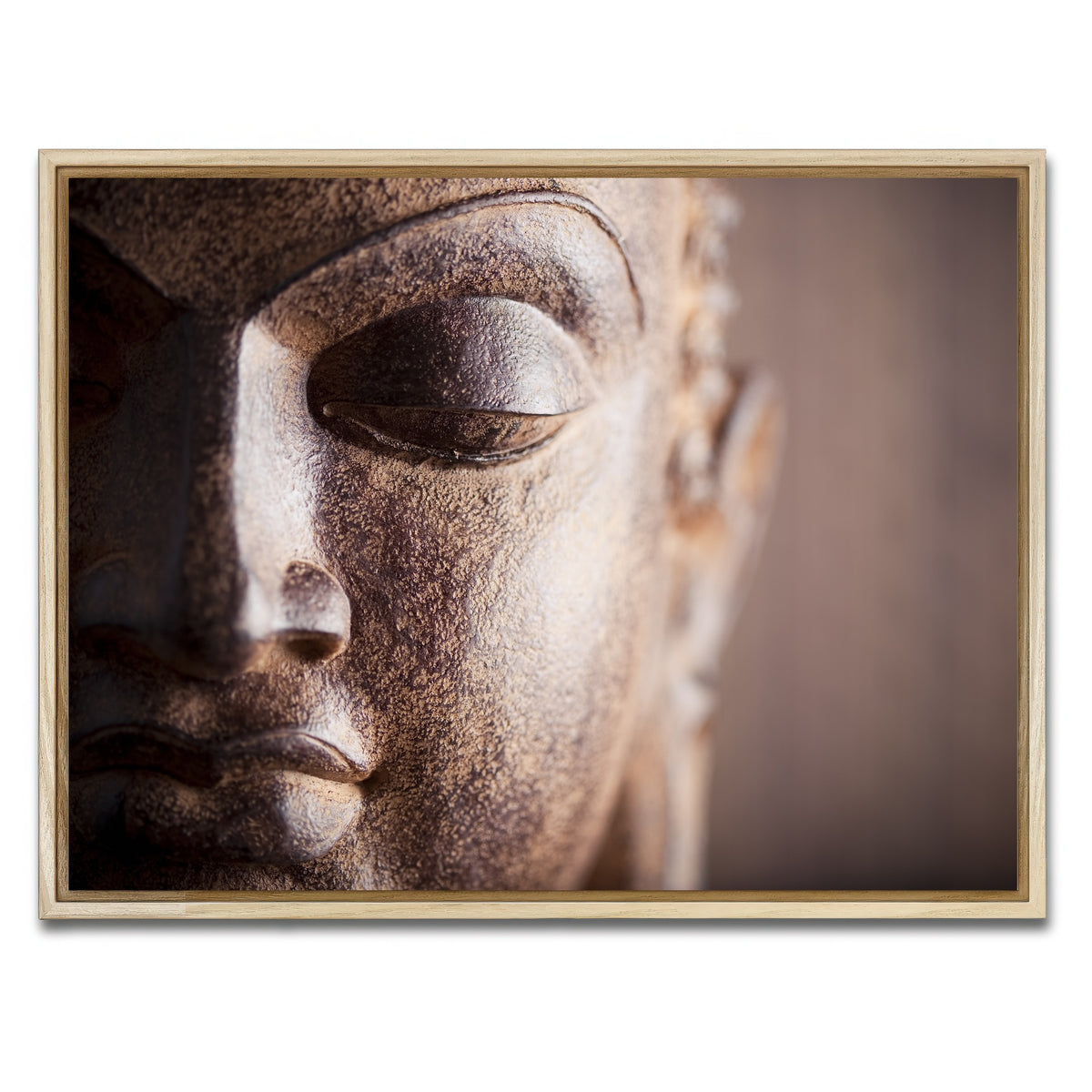 AUTO-MOCKUP WHITE | Buddha's Head | 1 Piece | Natural Framed Canvas | group=4x3