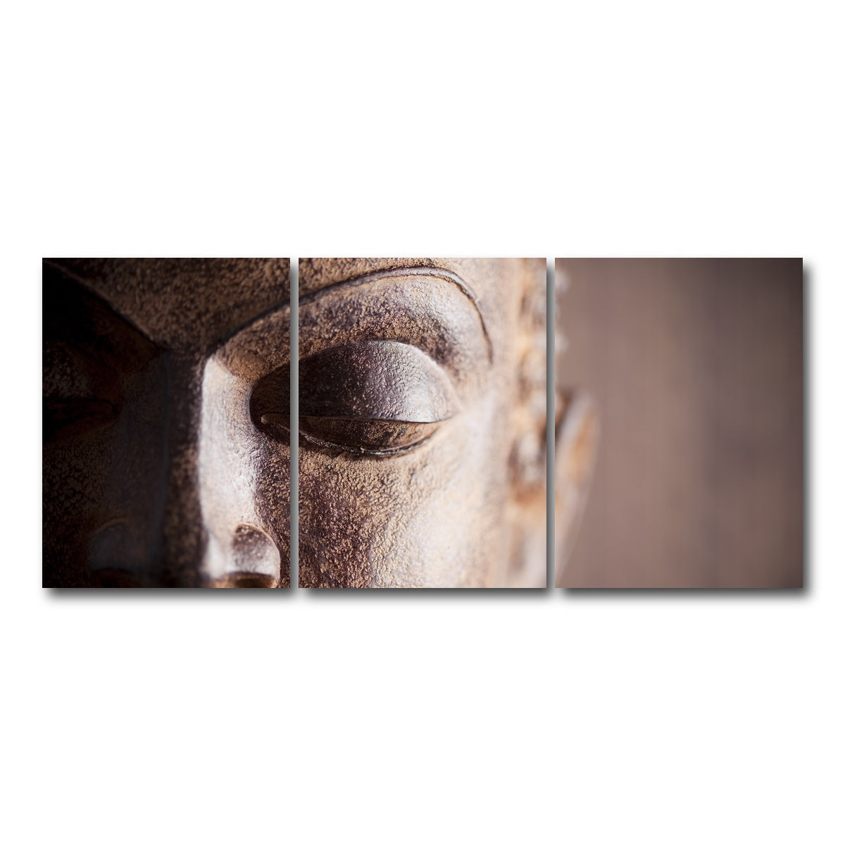 AUTO-MOCKUP WHITE | Buddha's Head | 3 Piece | Gallery Wrap Canvas | group=18x24