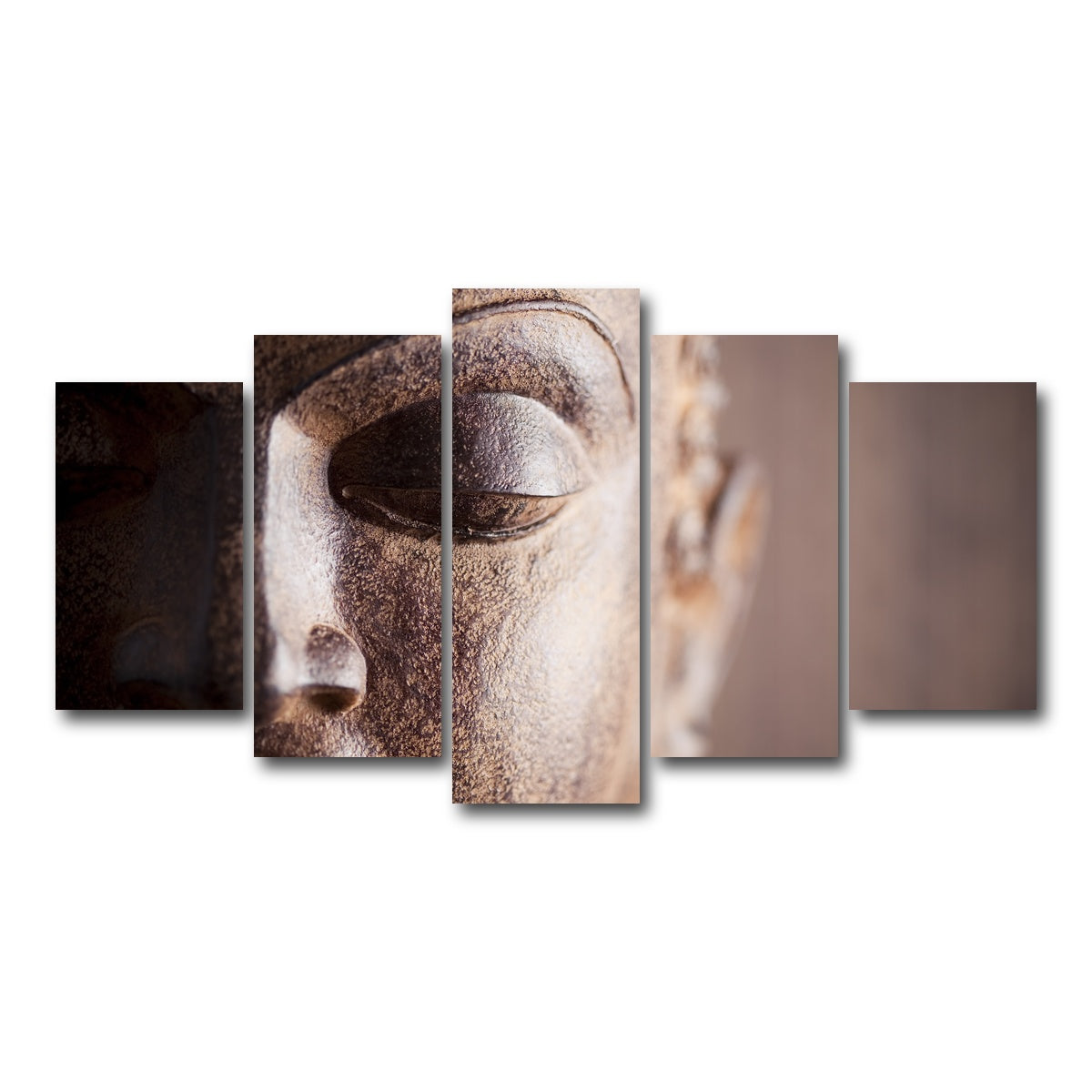 AUTO-MOCKUP WHITE | Buddha's Head | 5 Piece | Gallery Wrap Canvas | group=5_normal