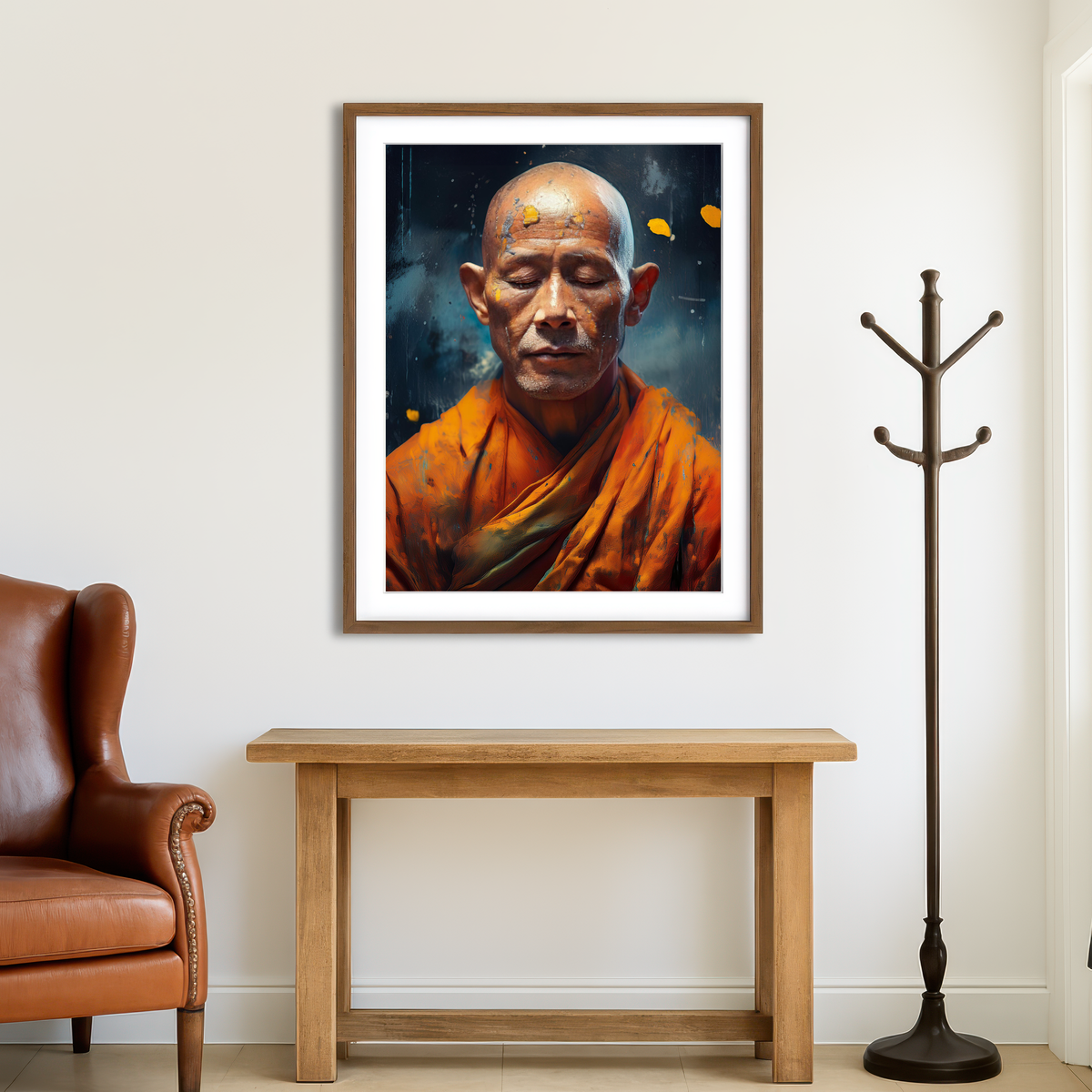 AUTO-MOCKUP ROOM | Buddhist Monk Wall Art