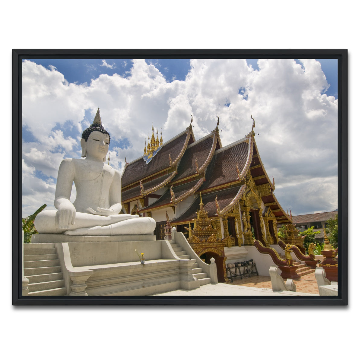 AUTO-MOCKUP WHITE | Buddhist Temple in Chiang Mai | 1 Piece | Black Framed Canvas | group=4x3