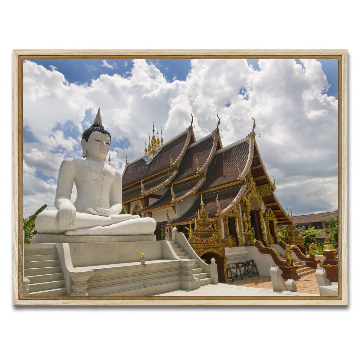 AUTO-MOCKUP WHITE | Buddhist Temple in Chiang Mai | 1 Piece | Natural Framed Canvas | group=4x3