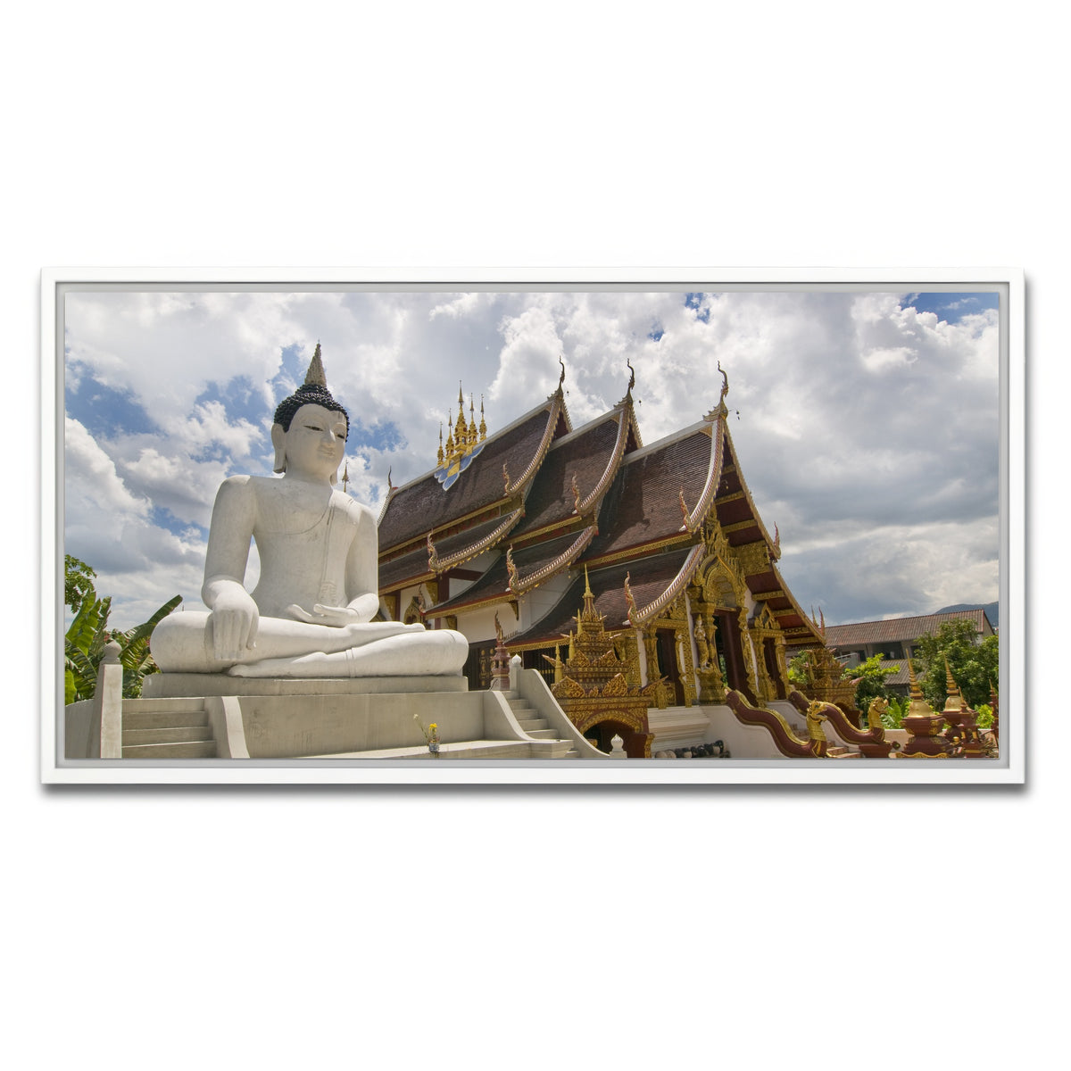 AUTO-MOCKUP WHITE | Buddhist Temple in Chiang Mai | 1 Piece | White Framed Canvas | group=2x1
