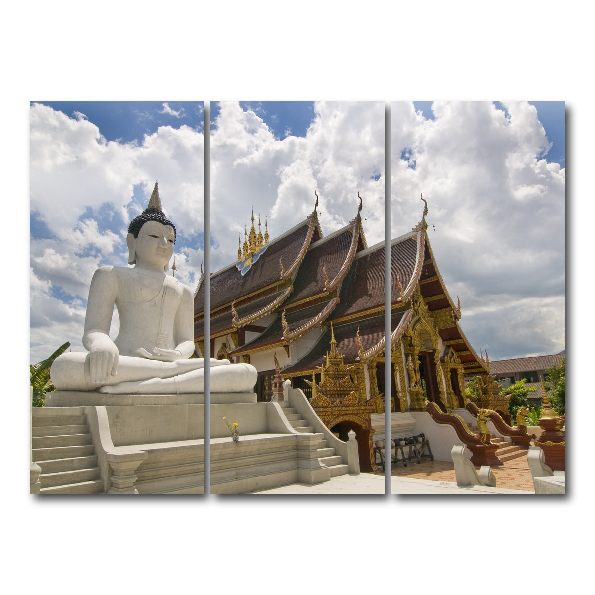 AUTO-MOCKUP WHITE | Buddhist Temple in Chiang Mai | 3 Piece | Gallery Wrap Canvas | group=8x18