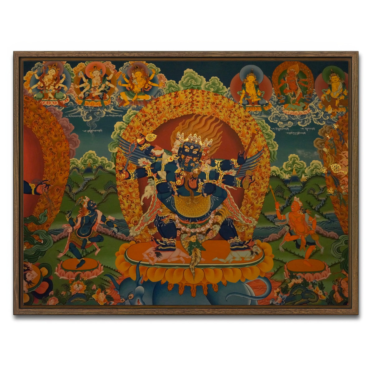 AUTO-MOCKUP WHITE | Buddhist fresco | 1 Piece | Walnut Framed Canvas | group=4x3