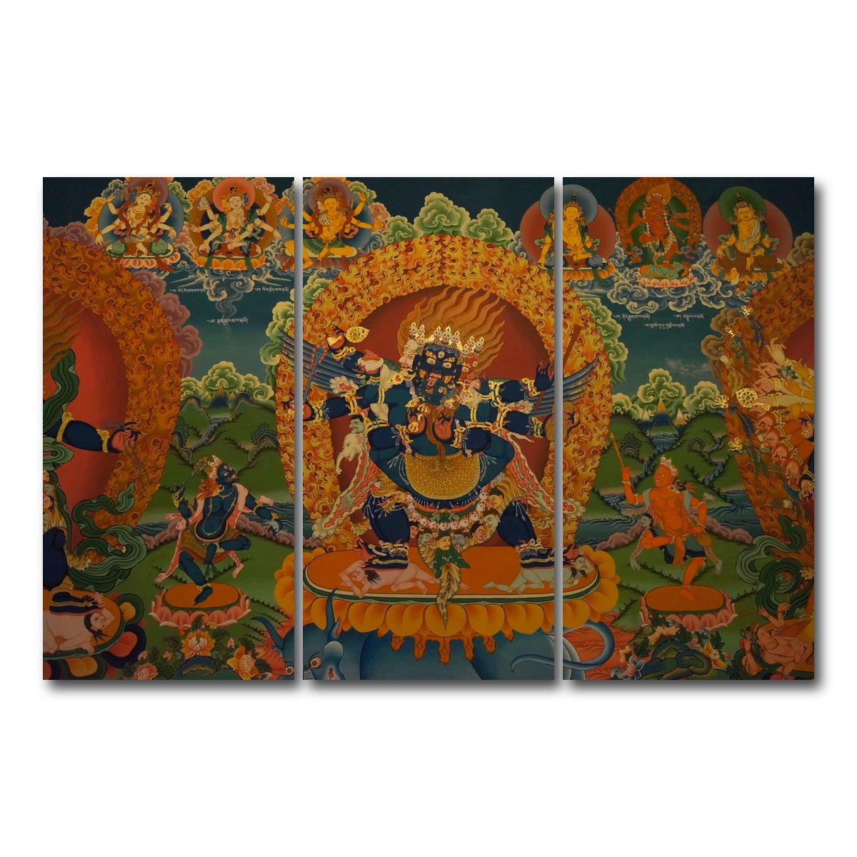 AUTO-MOCKUP WHITE | Buddhist fresco | 3 Piece | Gallery Wrap Canvas | group=12x24