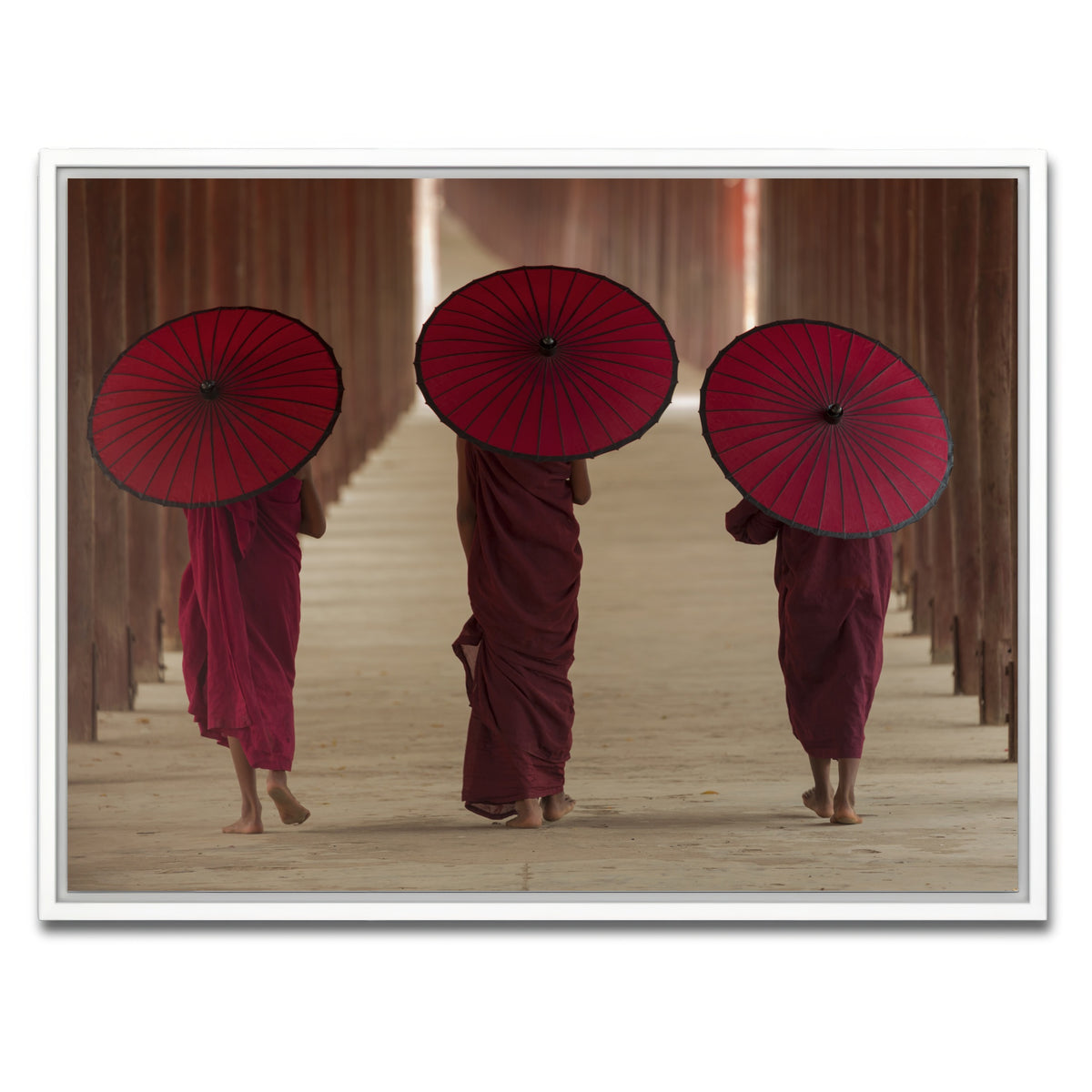 AUTO-MOCKUP WHITE | Buddhist monks in Burma | 1 Piece | White Framed Canvas | group=4x3