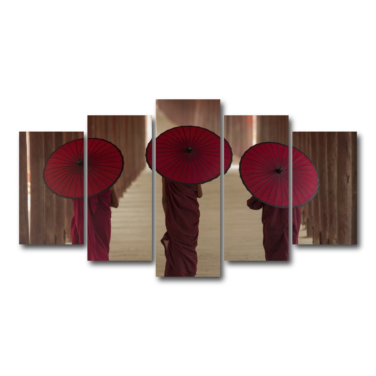 AUTO-MOCKUP WHITE | Buddhist monks in Burma | 5 Piece | Gallery Wrap Canvas | group=5_normal