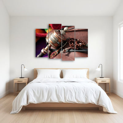 AUTO-MOCKUP ROOM | Buddhist prayer wheel and rosary