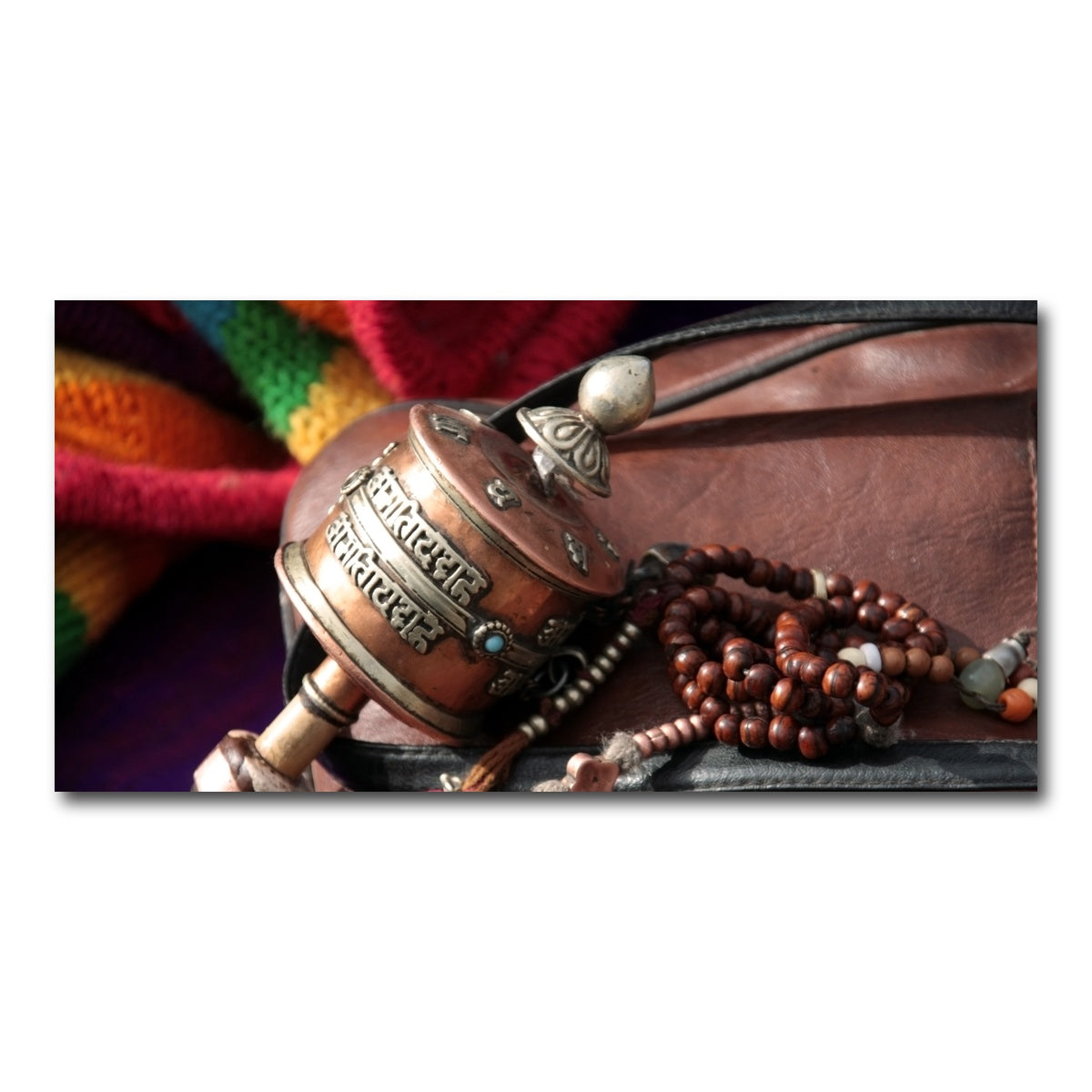 AUTO-MOCKUP WHITE | Buddhist prayer wheel and rosary | 1 Piece | Gallery Wrap Canvas | group=2x1