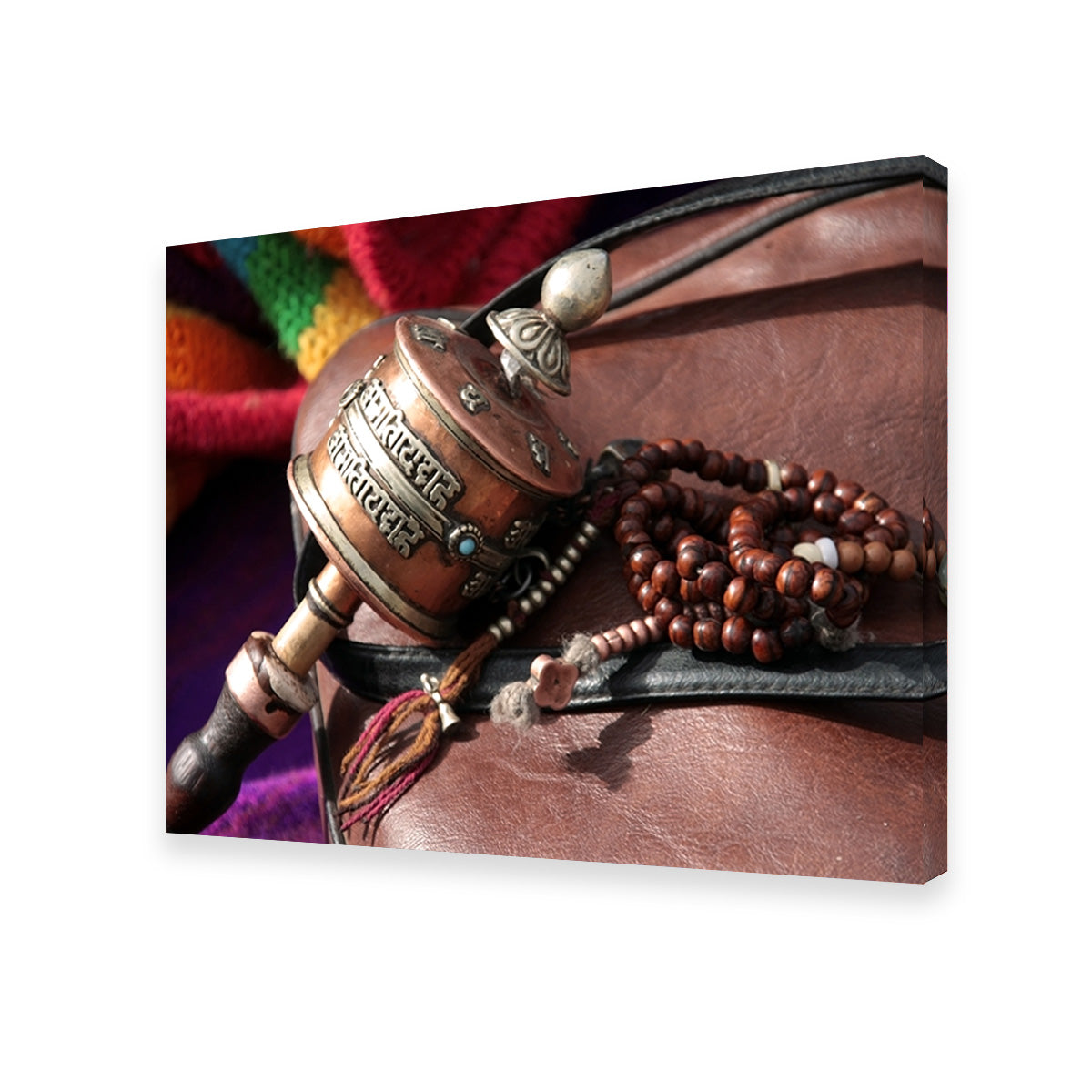 Buddhist Prayer Wheel and Rosary Wall Art
