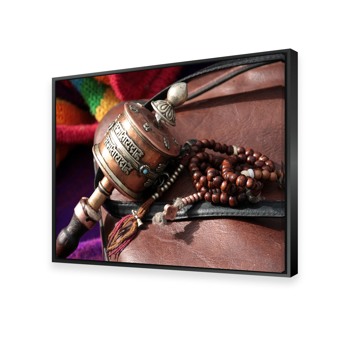 Buddhist Prayer Wheel and Rosary Wall Art