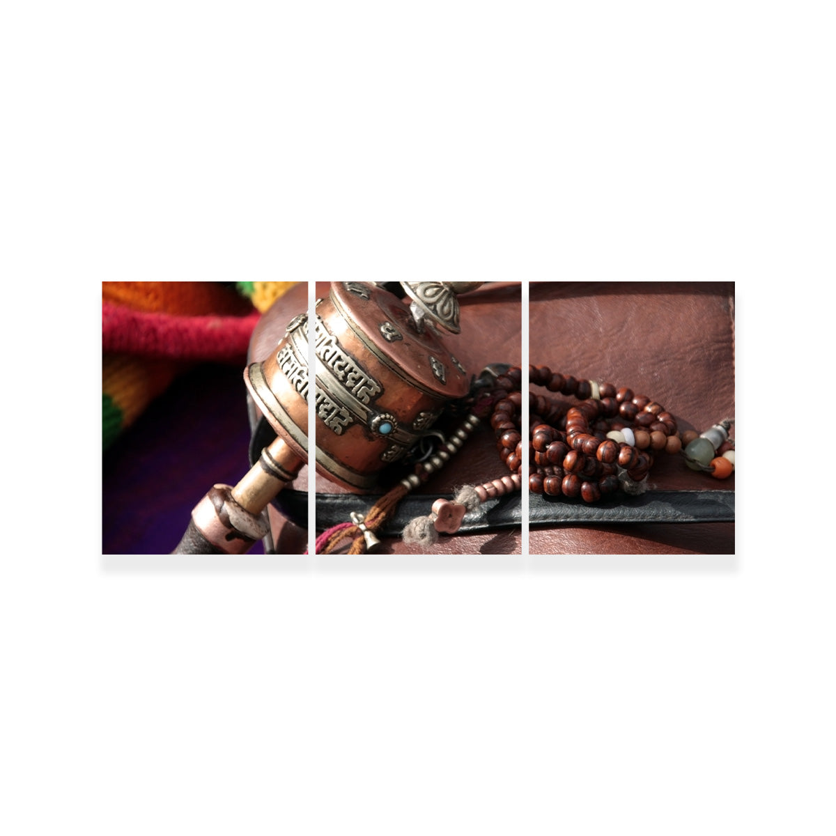 Buddhist Prayer Wheel and Rosary Wall Art