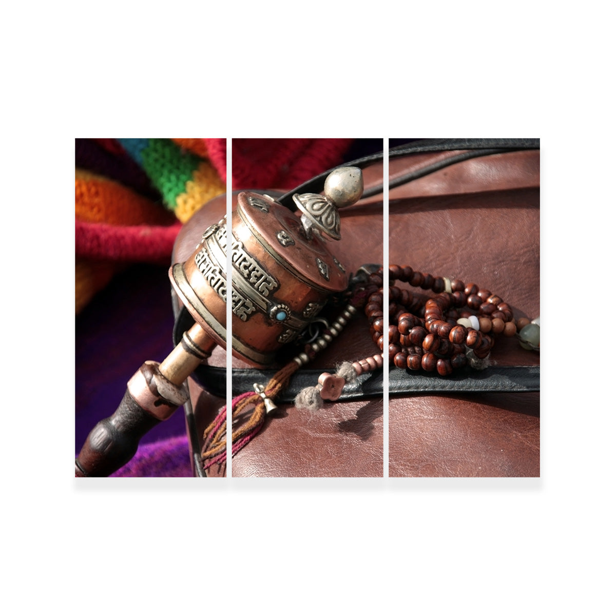 Buddhist Prayer Wheel and Rosary Wall Art