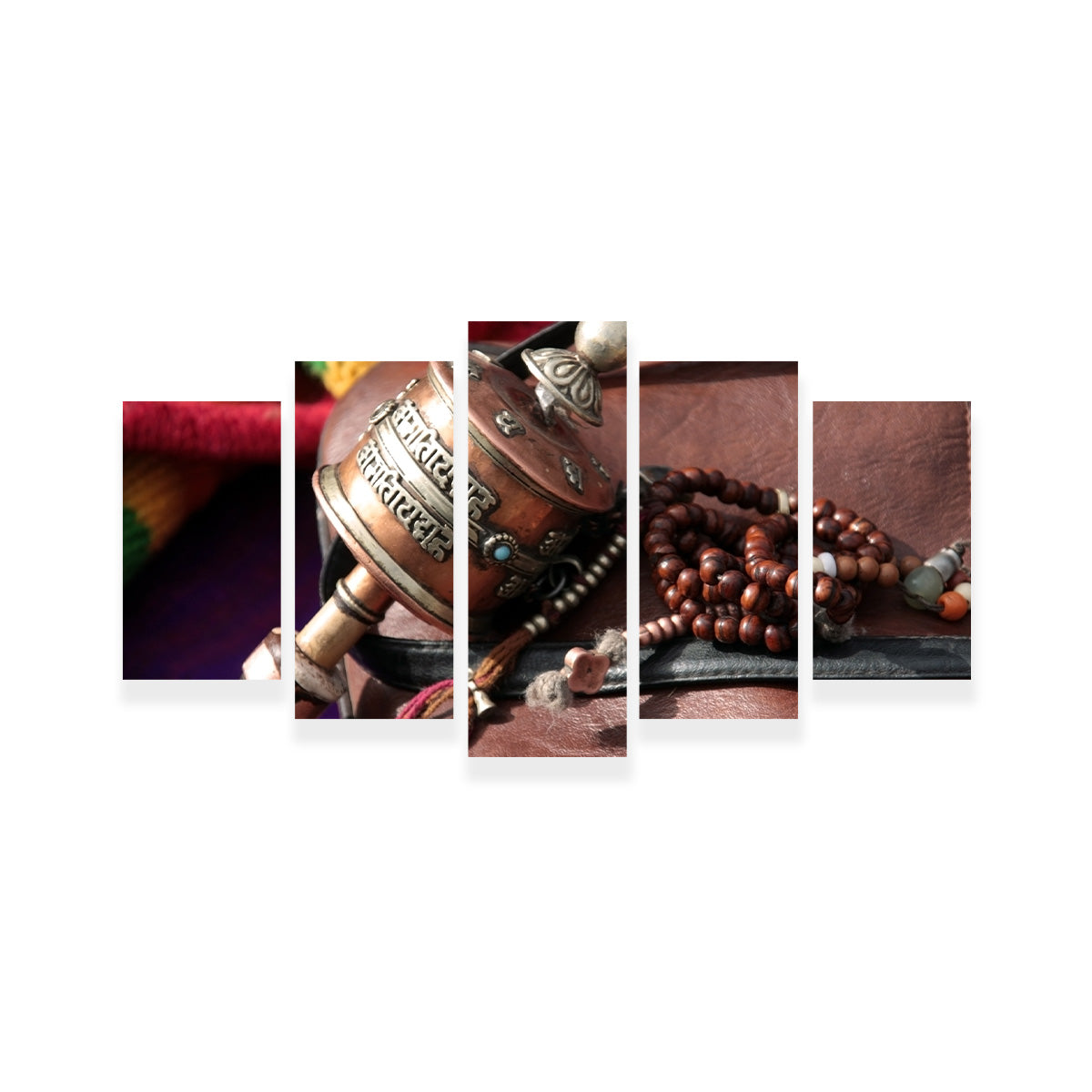 Buddhist Prayer Wheel and Rosary Wall Art