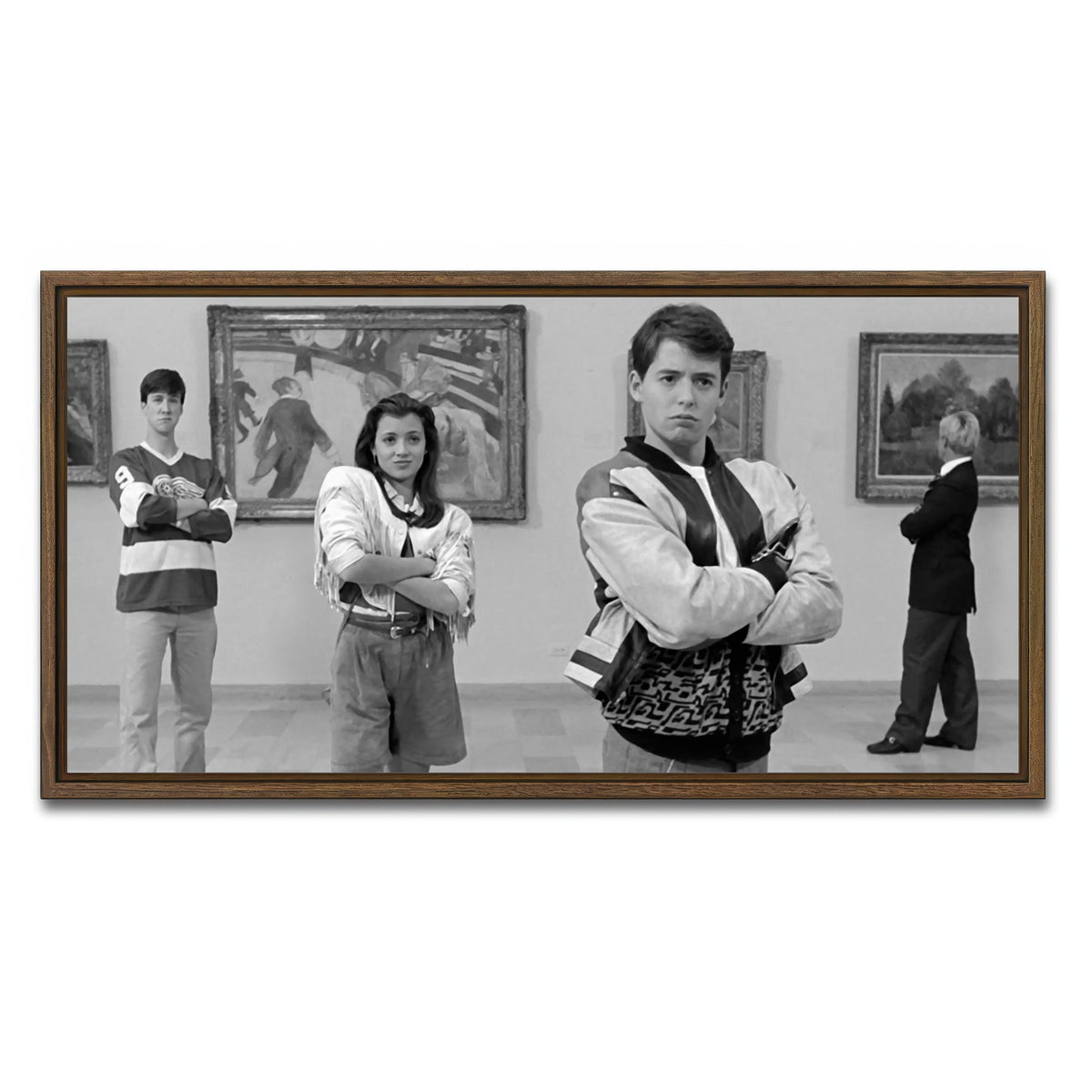 AUTO-MOCKUP WHITE | Bueller Grayscale | 1 Piece | Walnut Framed Canvas | group=2x1