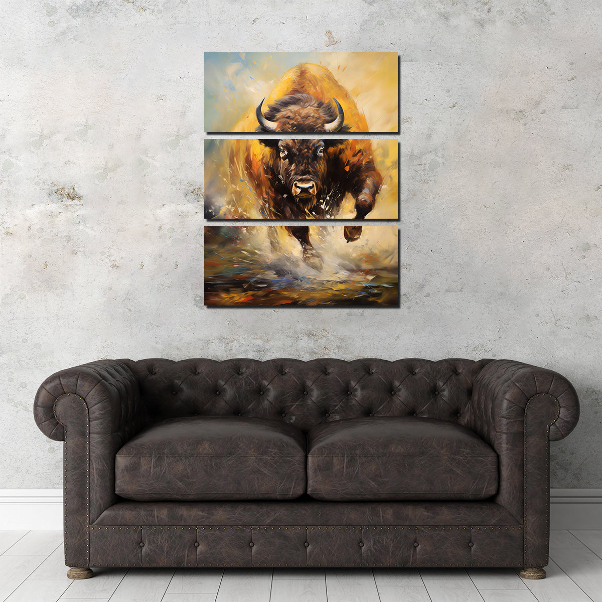 Buffalo Charging Wall Art