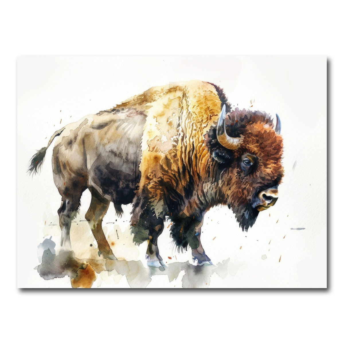 AUTO-MOCKUP WHITE | Buffalo on White | 1 Piece | Gallery Wrap Canvas | group=4x3