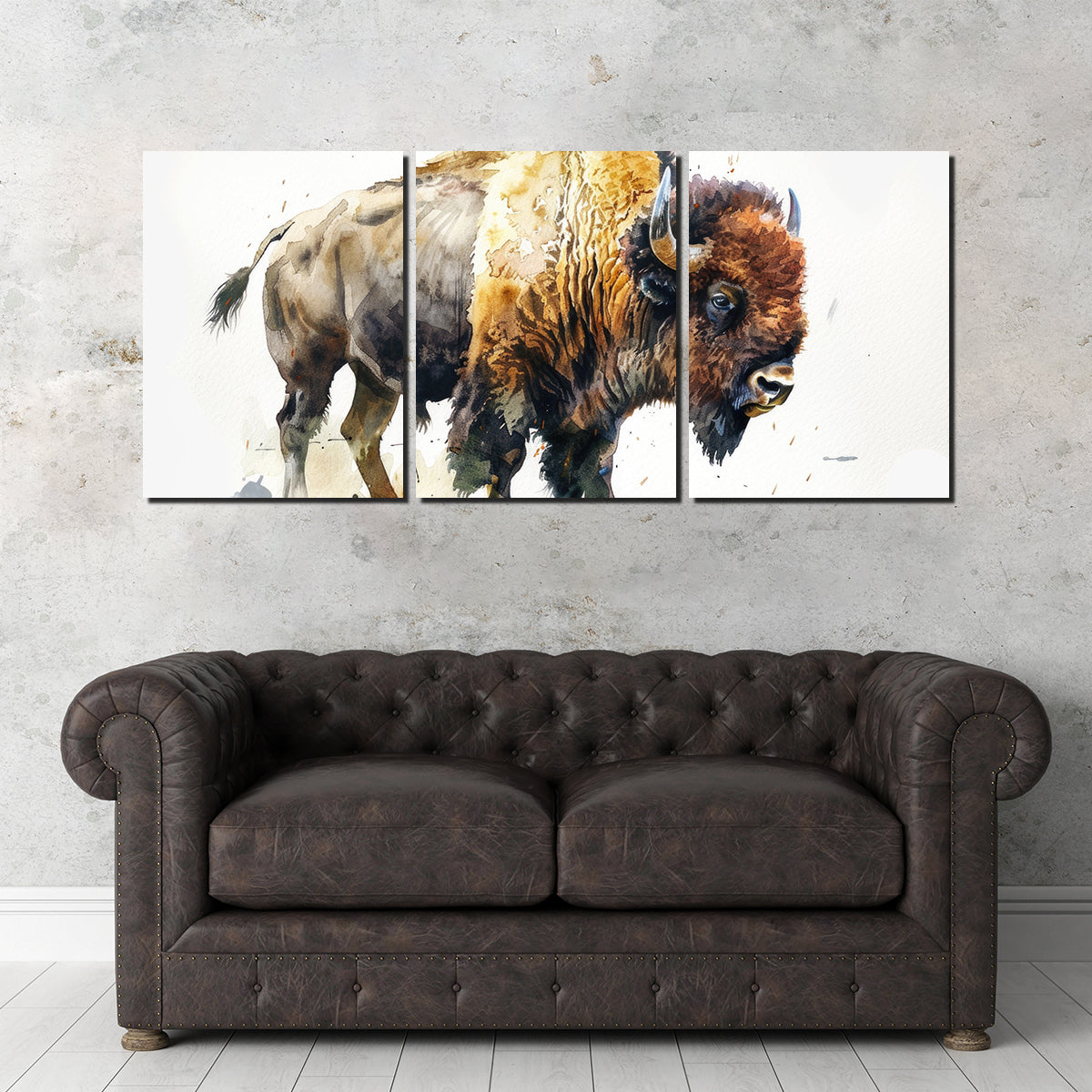 Buffalo on White Wall Art