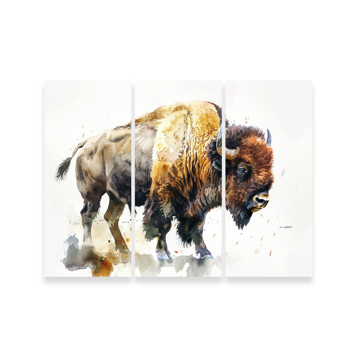 Buffalo on White Wall Art