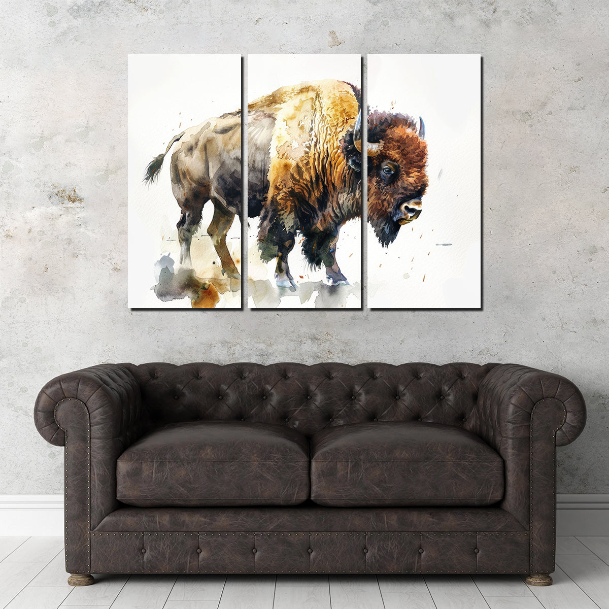 Buffalo on White Wall Art