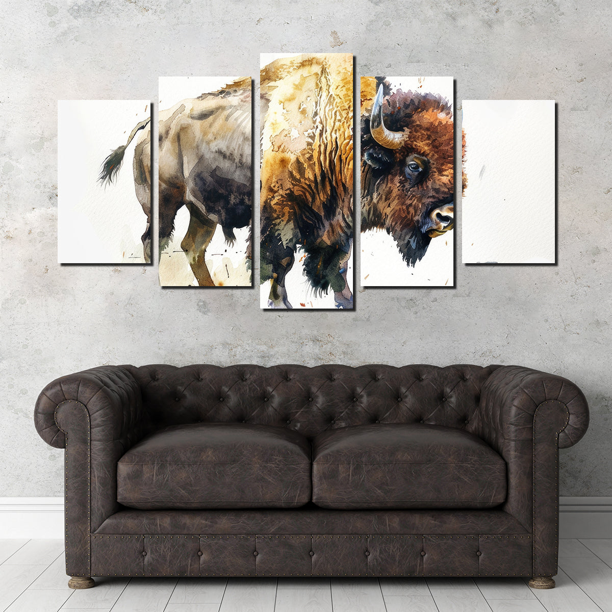 Buffalo on White Wall Art