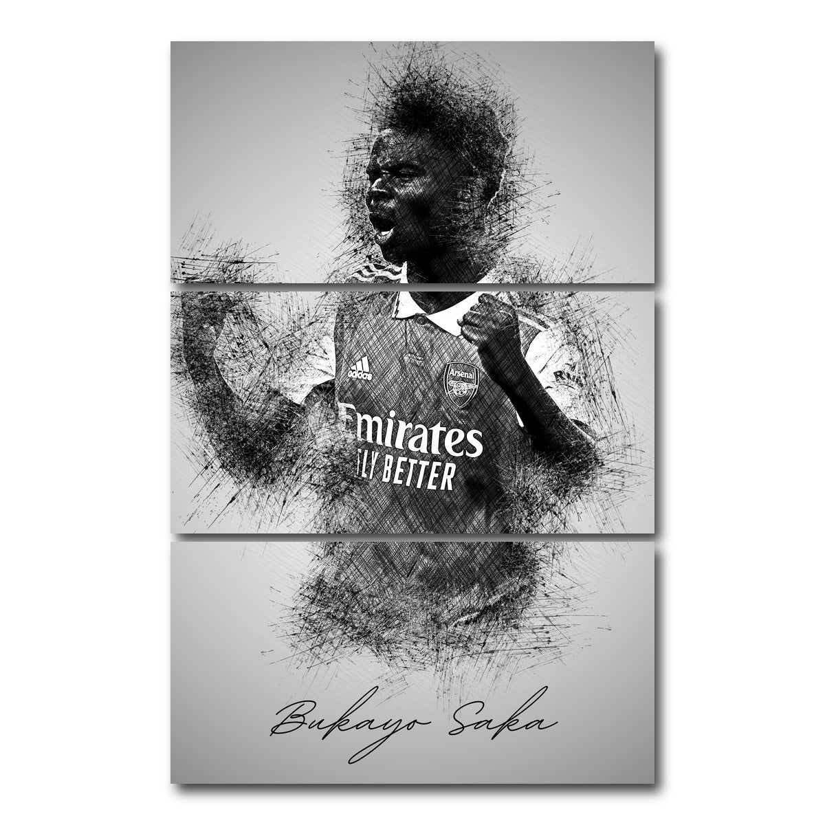 AUTO-MOCKUP WHITE | Bukayo Saka | 3 Piece | Gallery Wrap Canvas | group=12x24_stacked