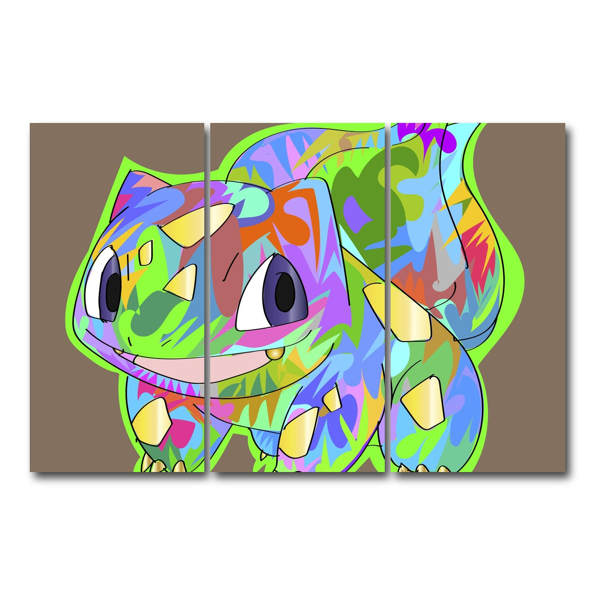 AUTO-MOCKUP WHITE | Bulbasaur | 3 Piece | Gallery Wrap Canvas | group=12x24