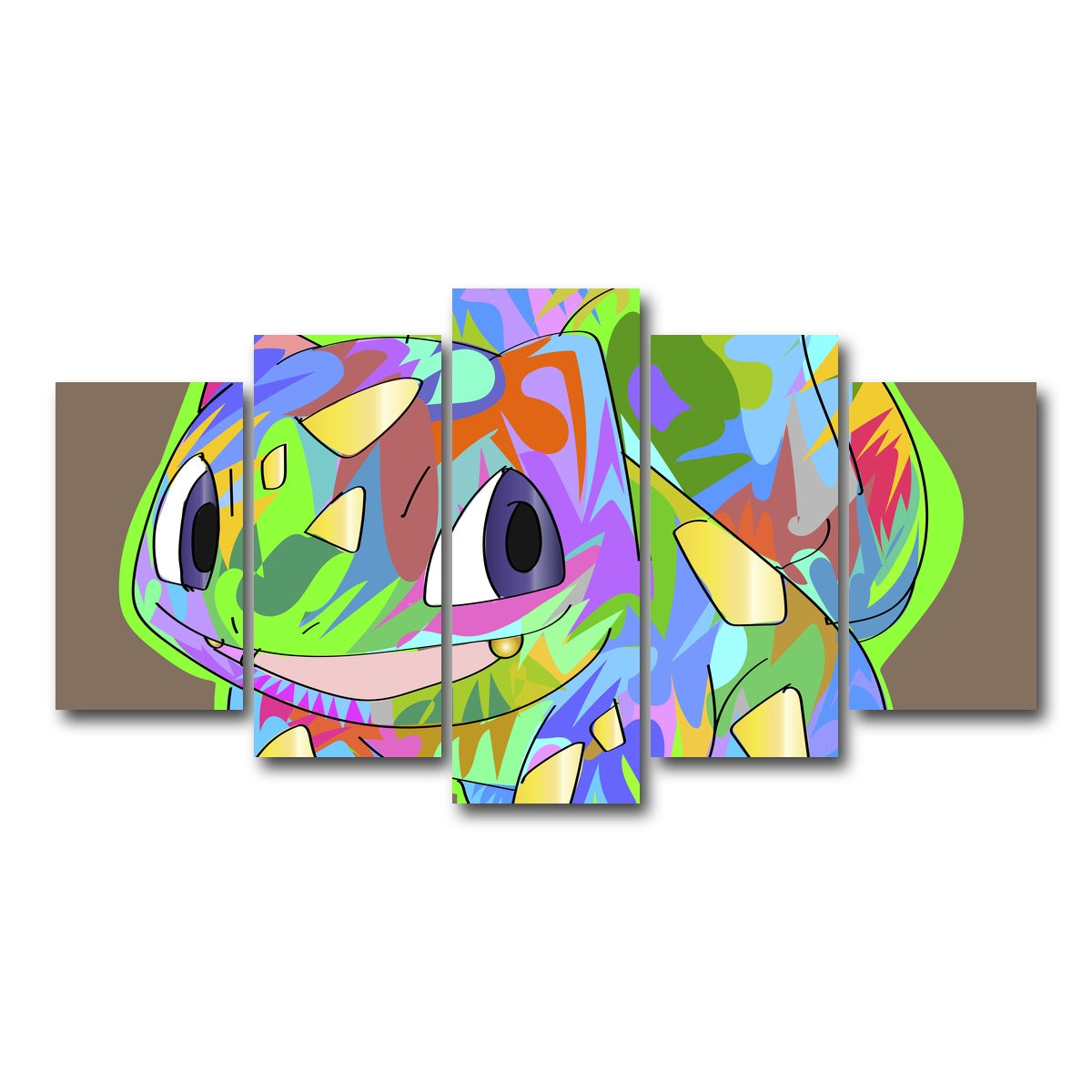 AUTO-MOCKUP WHITE | Bulbasaur | 5 Piece | Gallery Wrap Canvas | group=5_normal