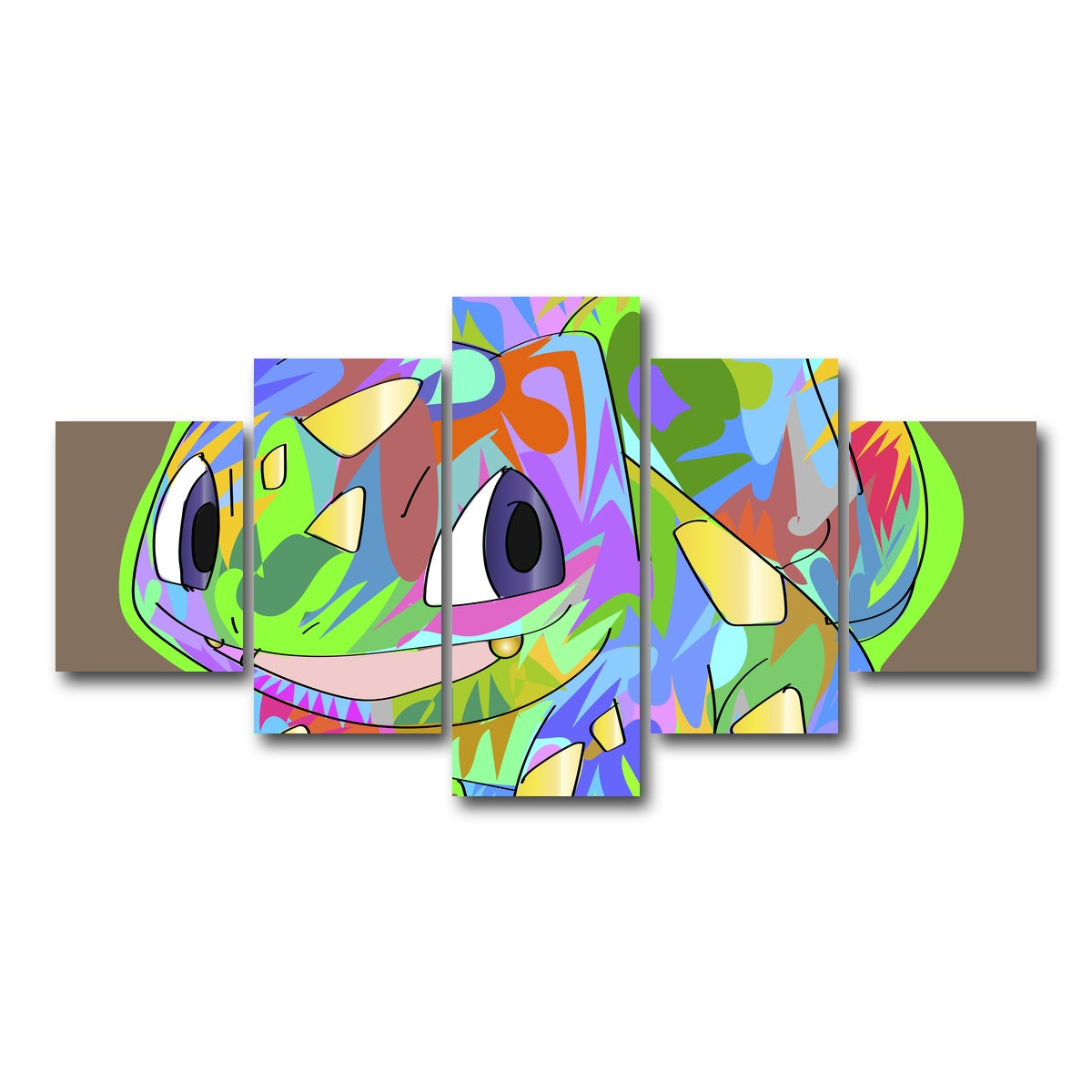 AUTO-MOCKUP WHITE | Bulbasaur | 5 Piece | Gallery Wrap Canvas | group=5_short