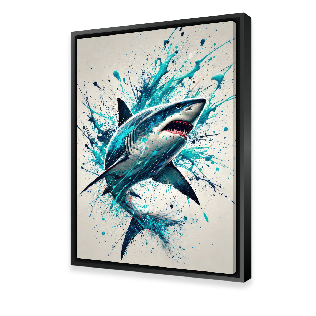 Bull Shark Blue Splash Wall Art