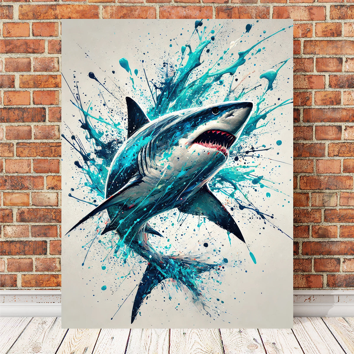 Bull Shark Blue Splash Wall Art