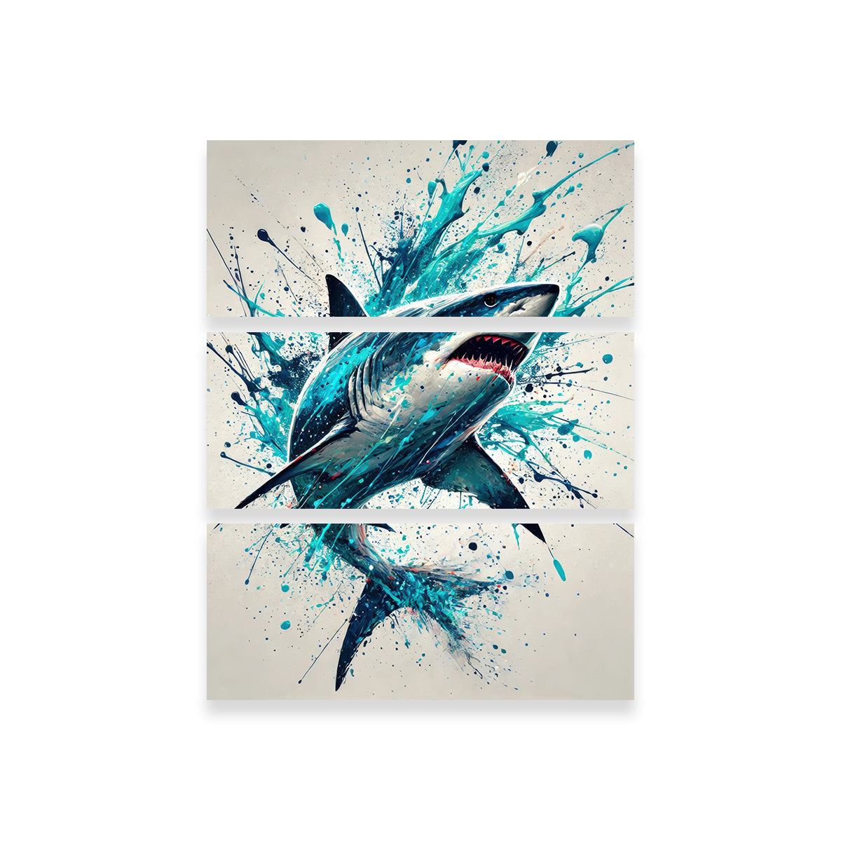 Bull Shark Blue Splash Wall Art