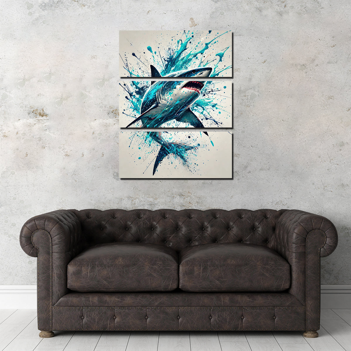Bull Shark Blue Splash Wall Art