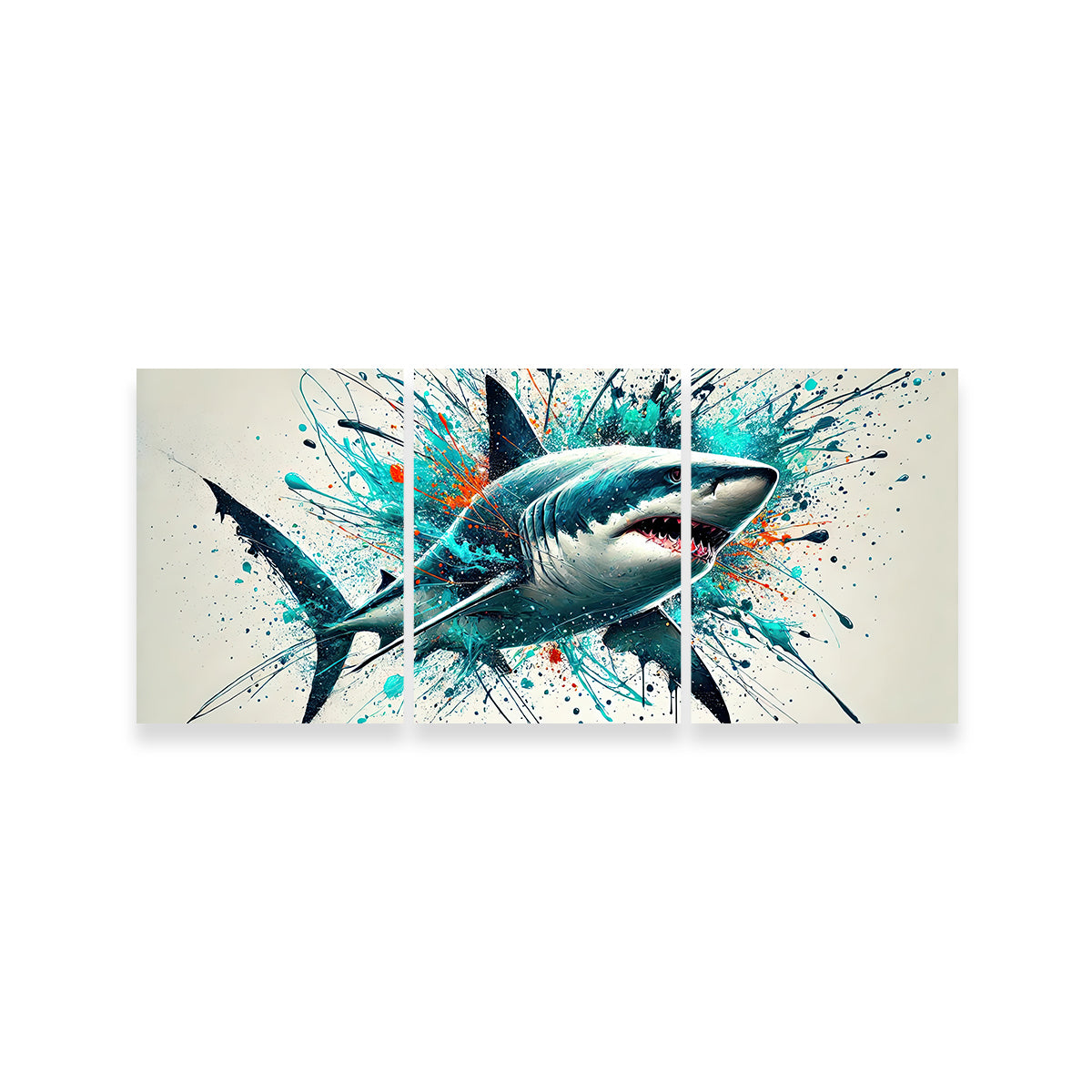 Bull Shark Color Spatter Wall Art