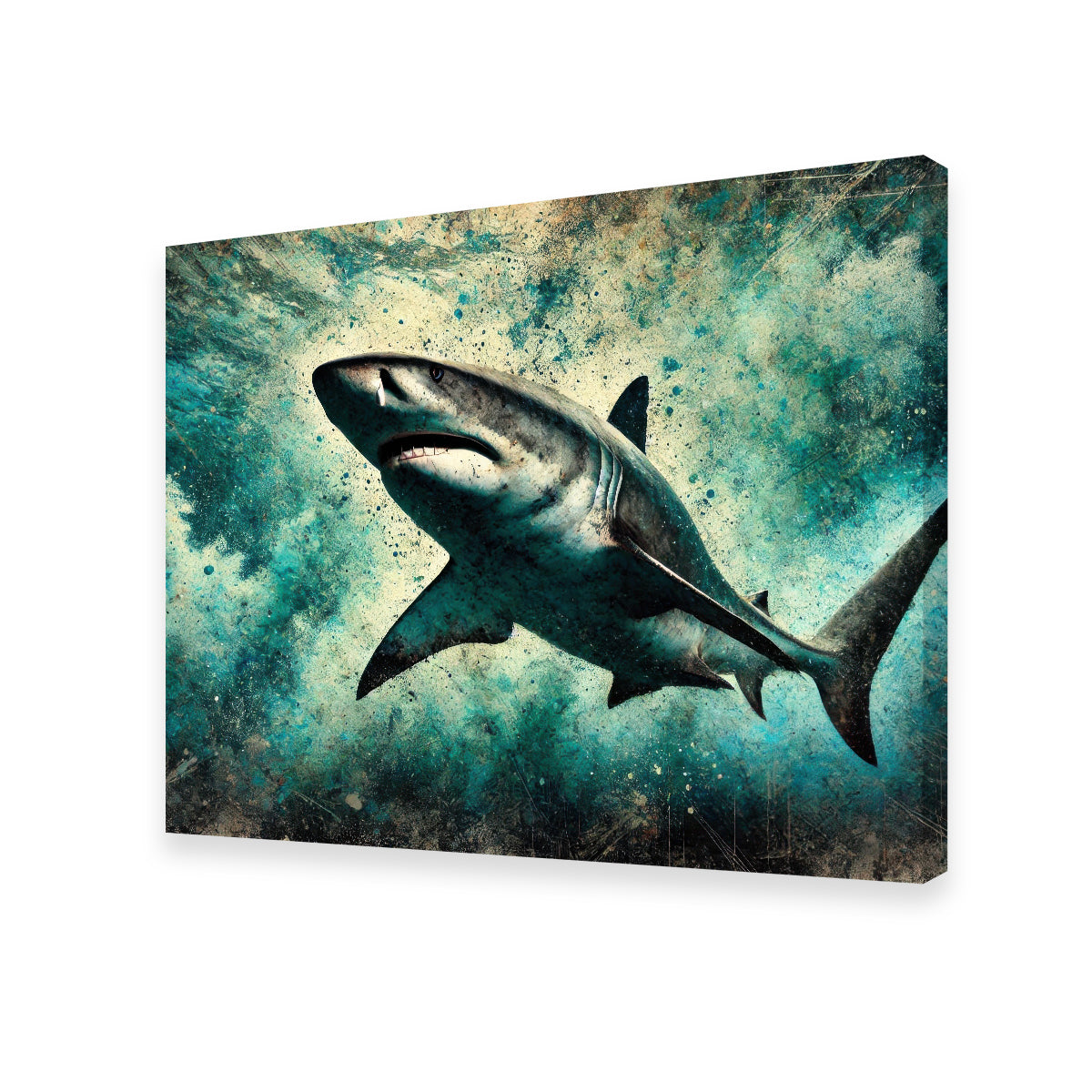 Bull Shark Grunge Wall Art