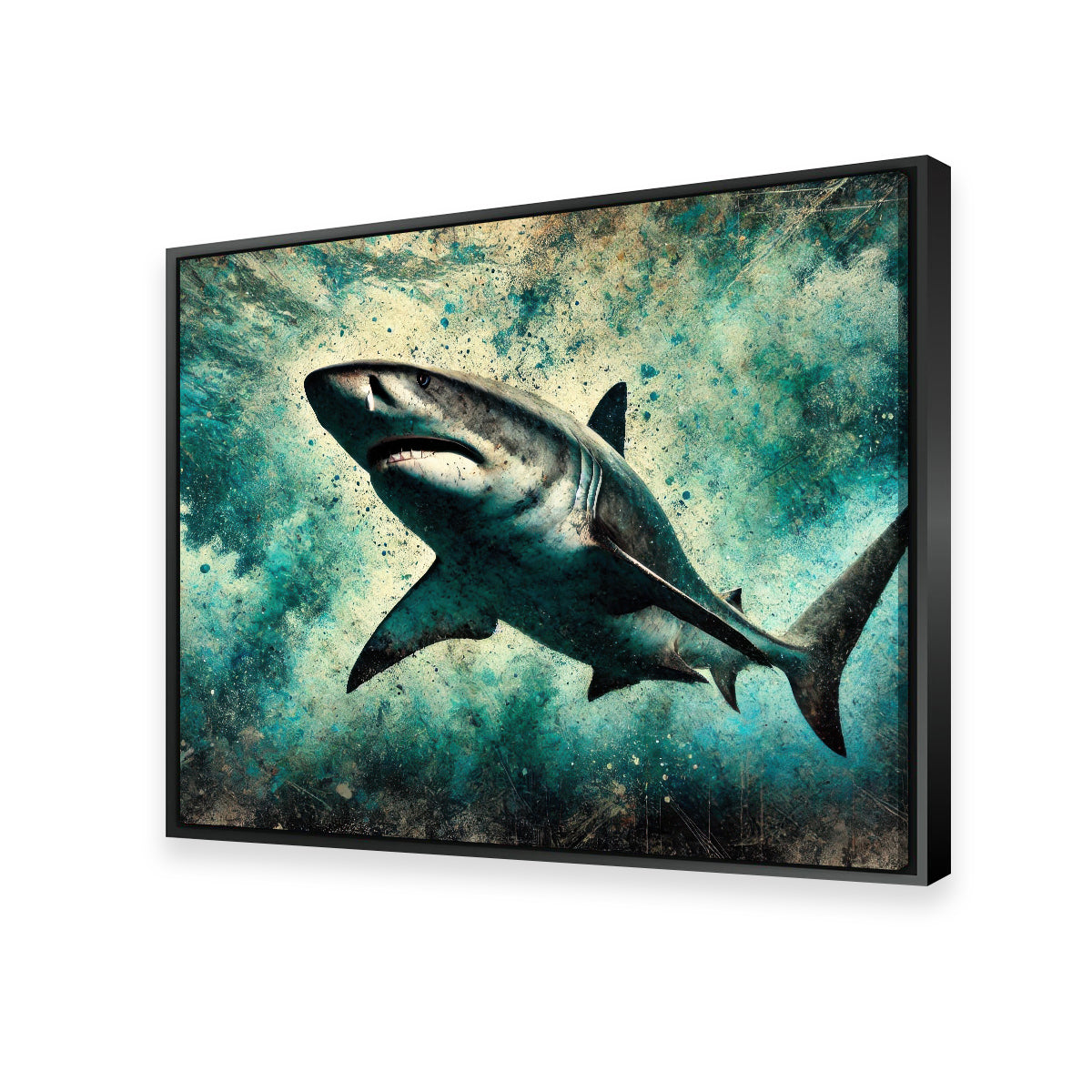 Bull Shark Grunge Wall Art
