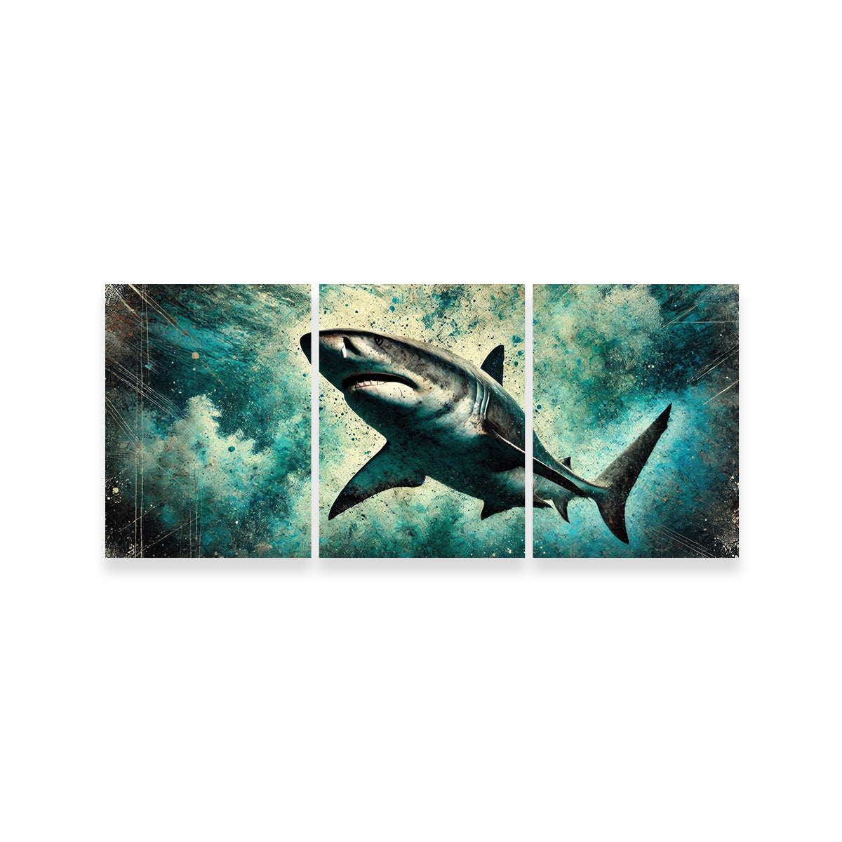 Bull Shark Grunge Wall Art