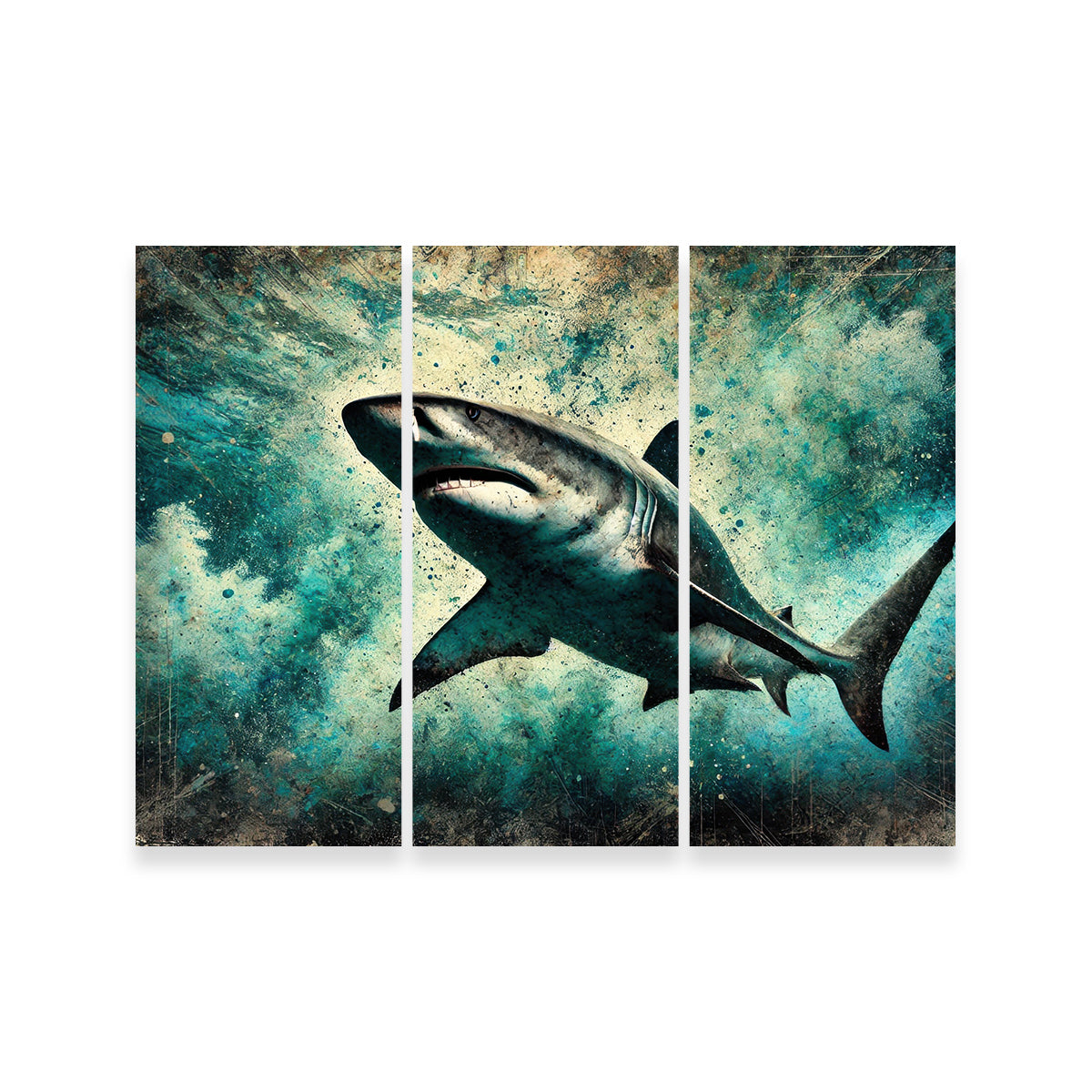 Bull Shark Grunge Wall Art