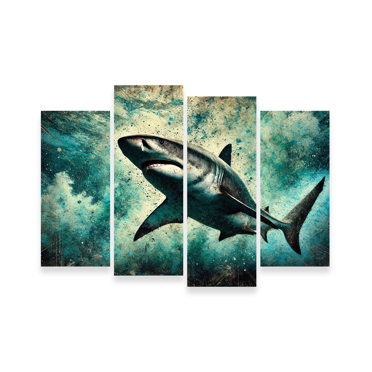 Bull Shark Grunge Wall Art
