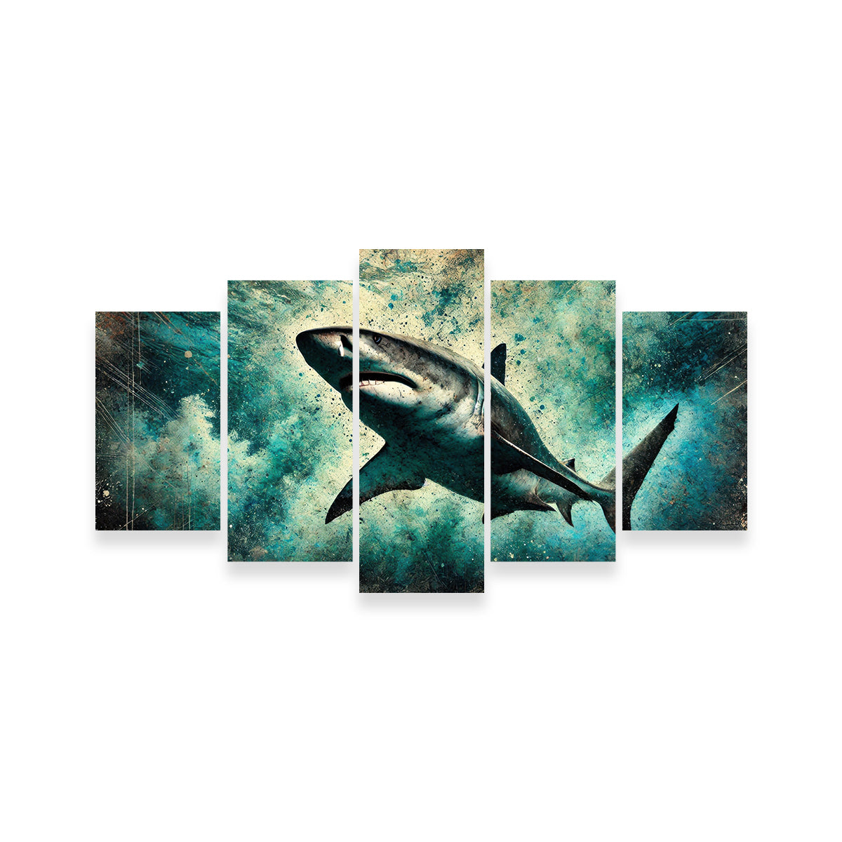 Bull Shark Grunge Wall Art