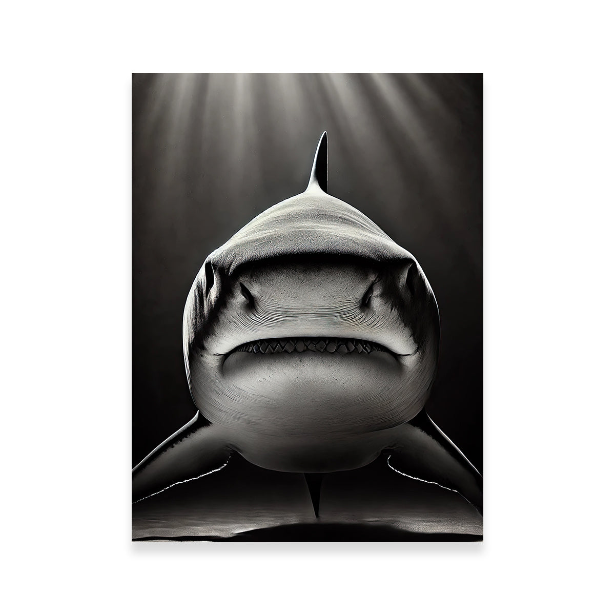Bull Shark Head On Wall Art