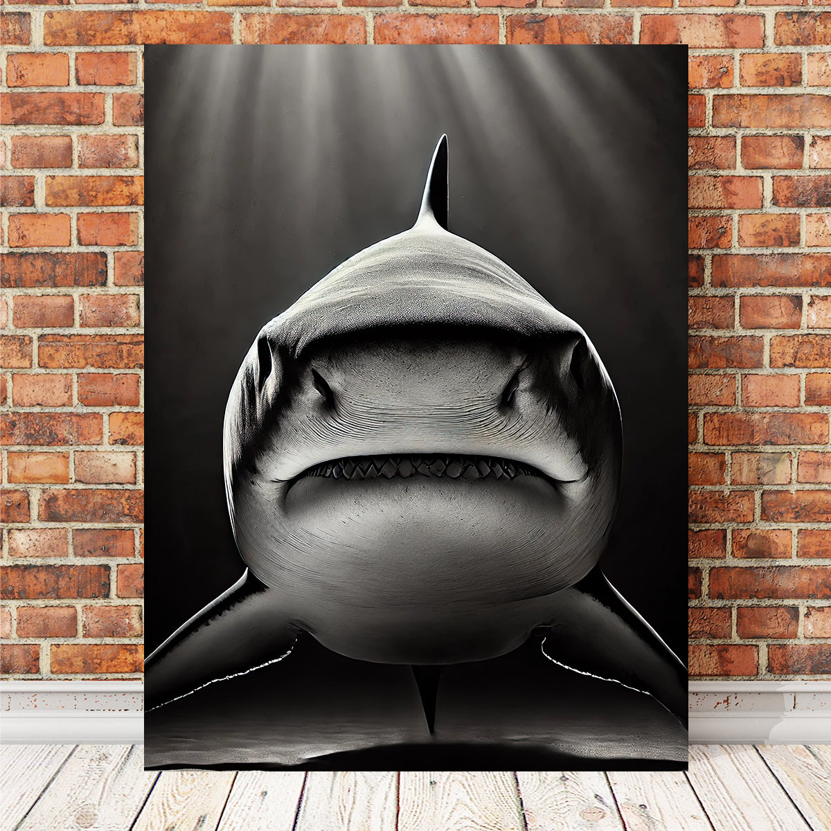 Bull Shark Head On Wall Art
