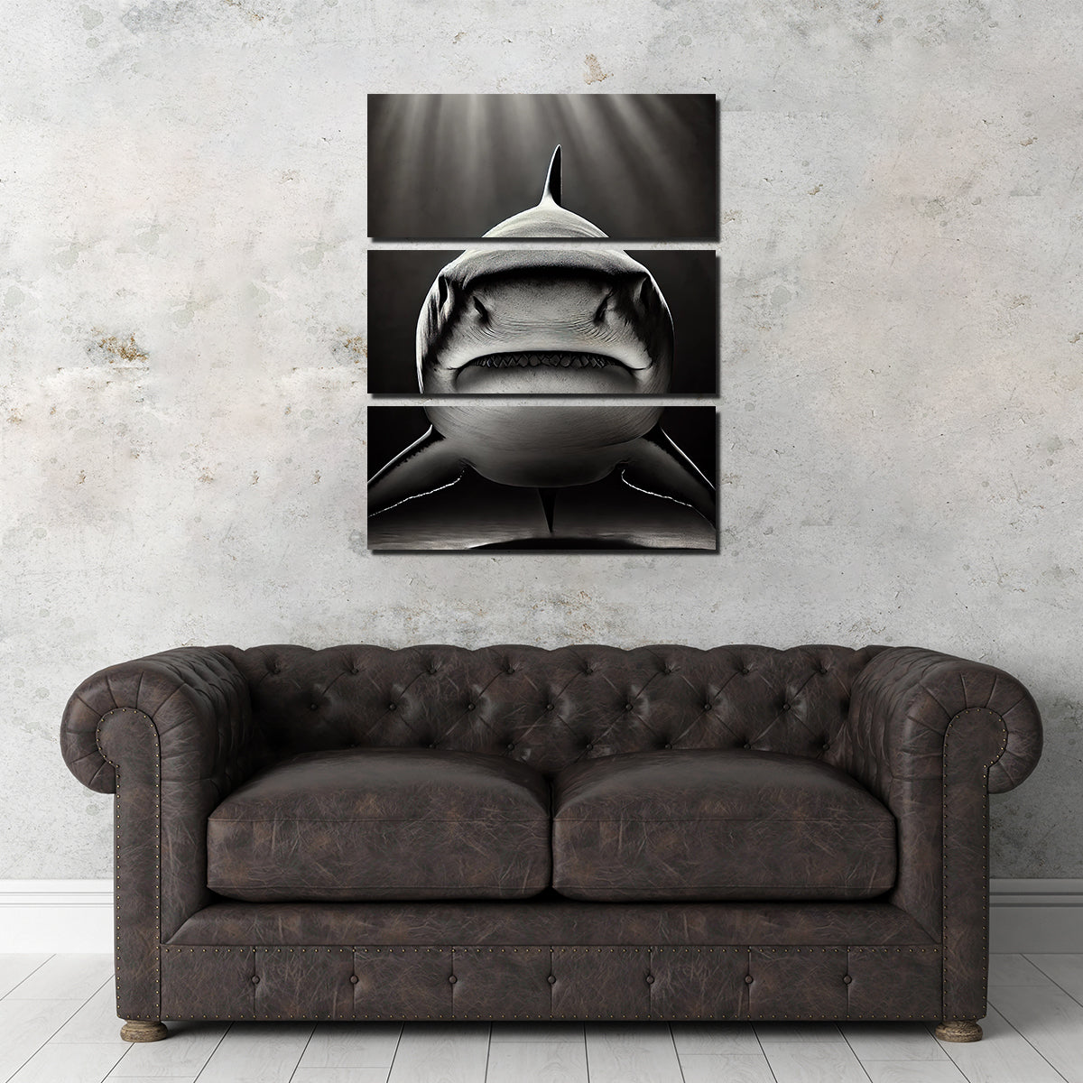 Bull Shark Head On Wall Art